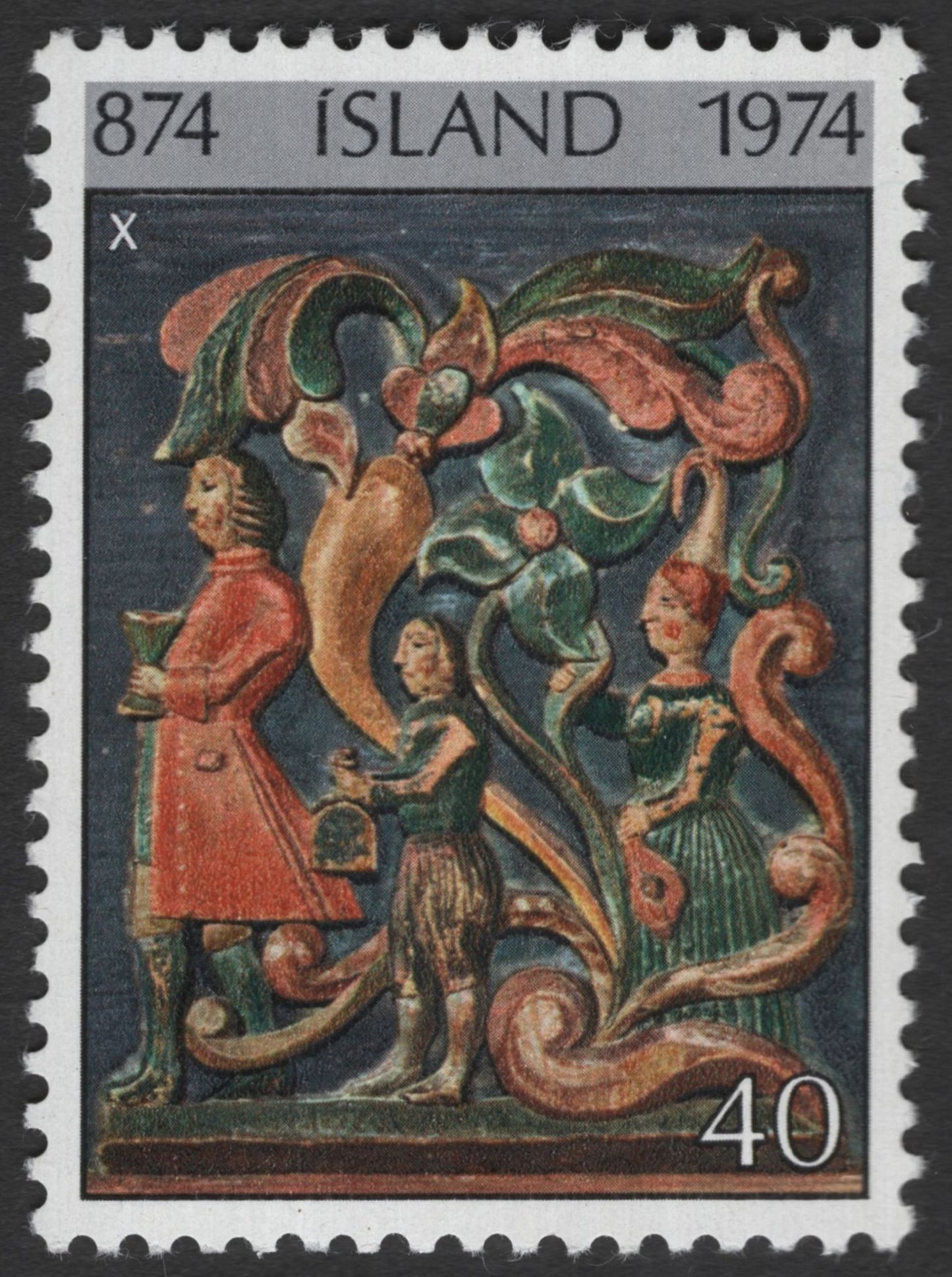 SCG11957 - Iceland 1974 Artistic Heritage Stamp Pair