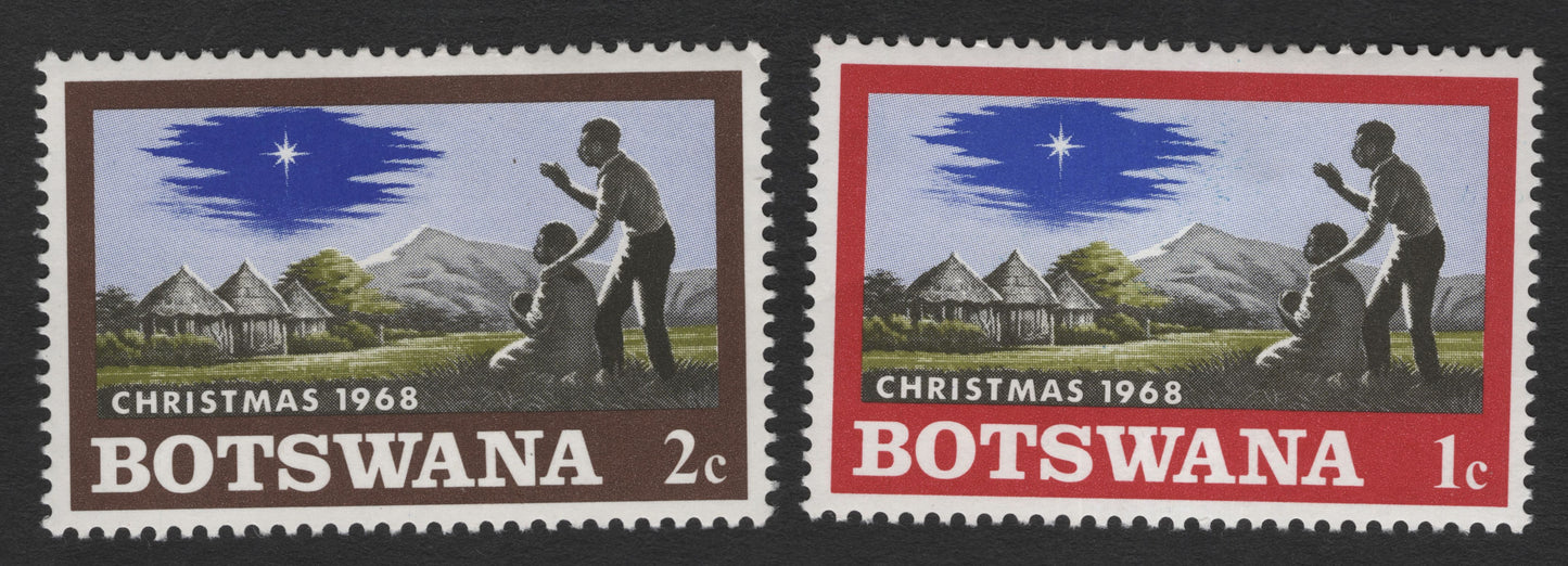 SCG11951 - Botswana 1968 Christmas – Star of Hope (1c & 2c Pair)