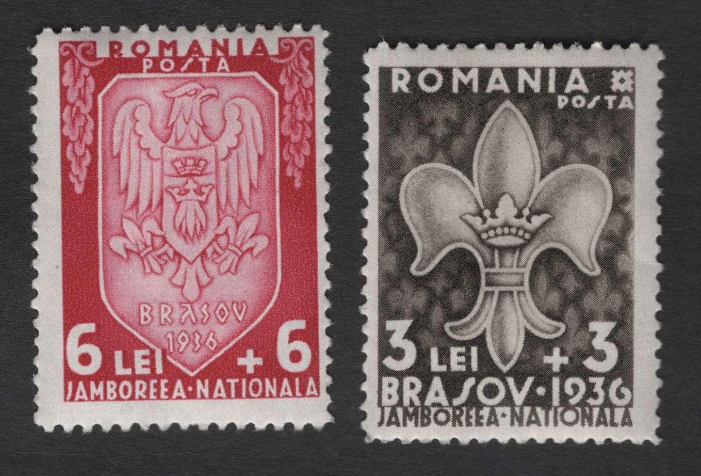 SCG11952 - Romania 1936 Brașov National Scout Jamboree Semi-Postal Stamp Pair