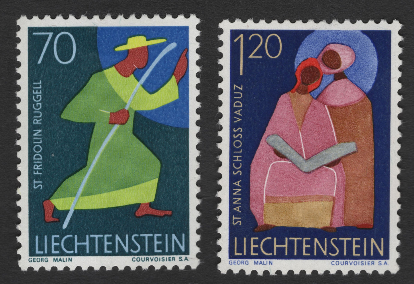 SCG11954 - Liechtenstein Religious Art Series – St. Fridolin (Ruggell) & St. Anna (Vaduz)