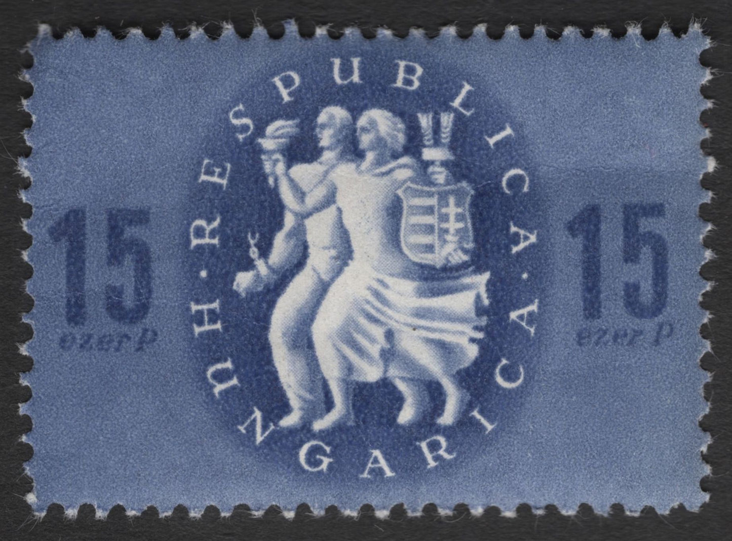 SCG11934 - Hungary Post-War Reconstruction Definitive Pair – Three Figures Design (3f & 15f)