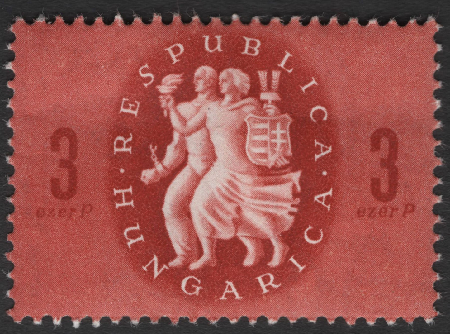 SCG11934 - Hungary Post-War Reconstruction Definitive Pair – Three Figures Design (3f & 15f)