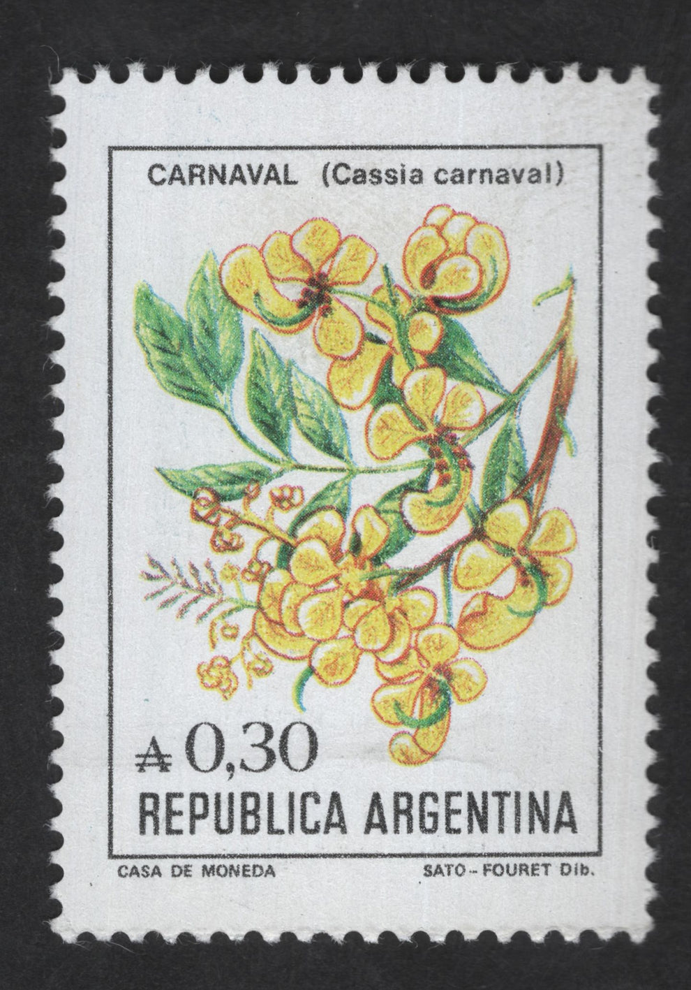SCG12789 - Argentina Cassia carnaval Botanical Issue – 0,30 Peso ...