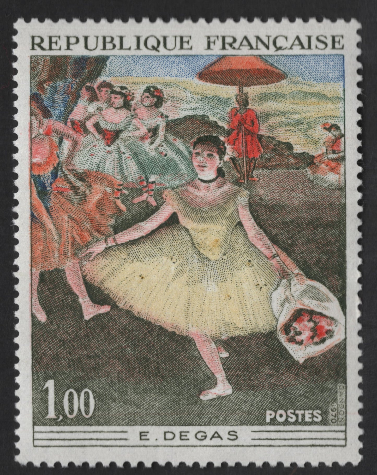 SCG12815 - France 1.00F Edgar Degas Ballet Dancer Art Stamp