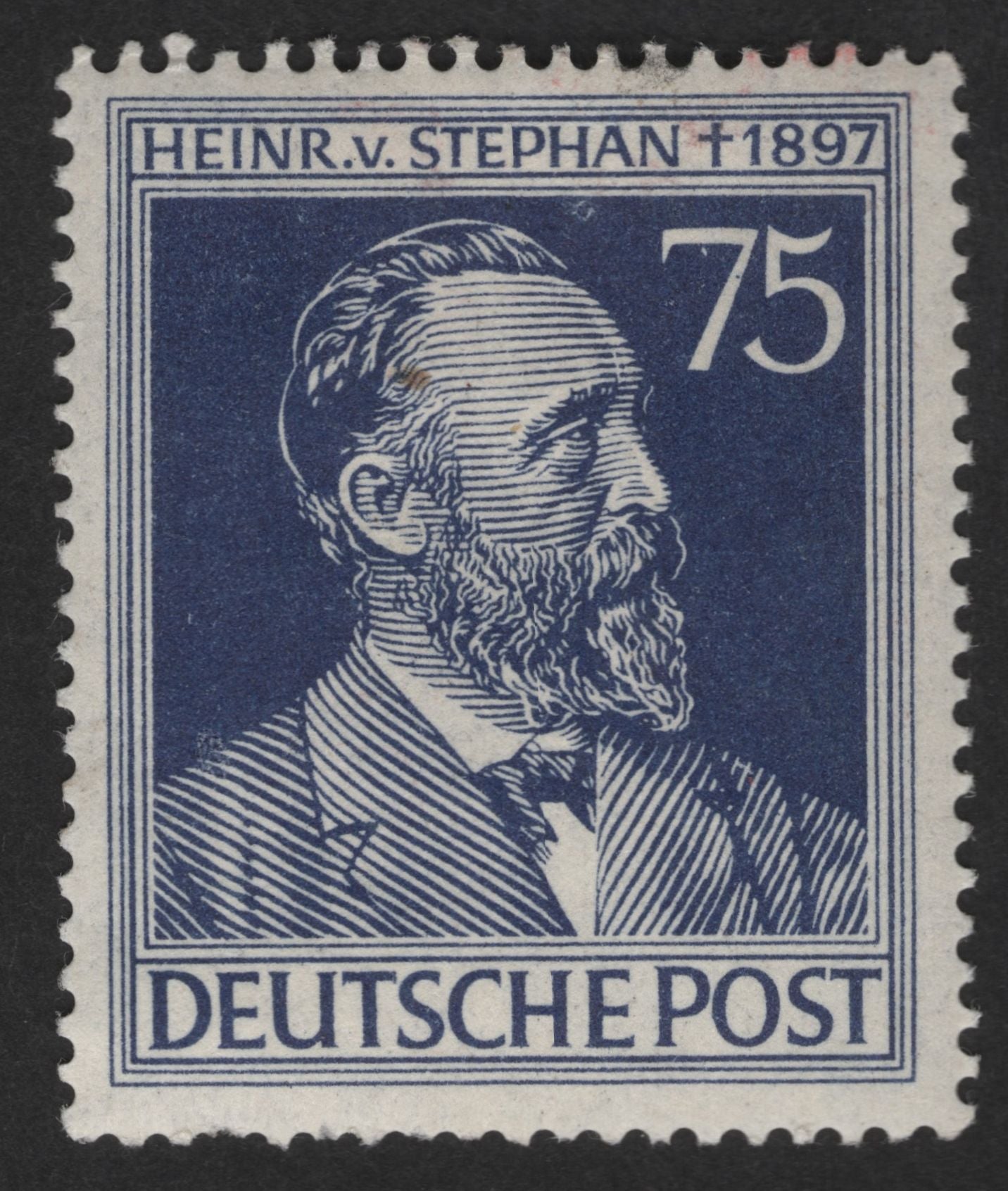 SCG12565 - Germany 1948 – Heinrich von Stephan 75 Pfennig Deutsche Post Commemorative Stamp