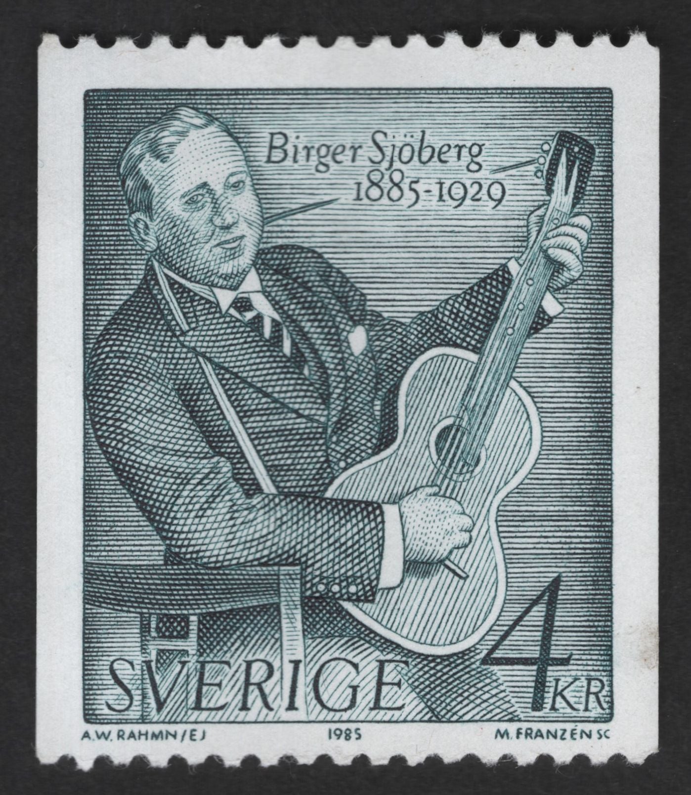 SCG12566 - Sweden 1985 – Birger Sjöberg Literary Commemoration 4 Kr Stamp