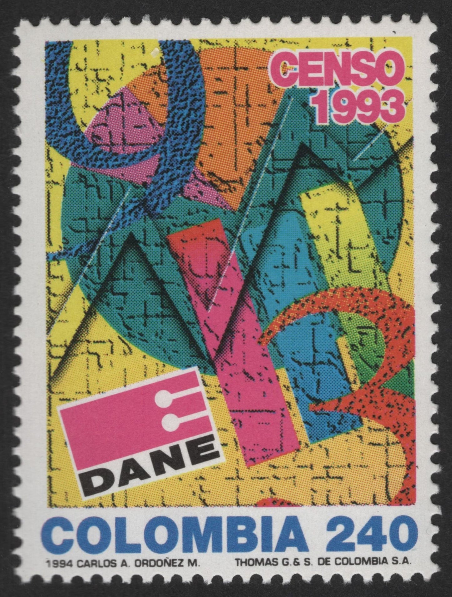SCG12429 - Colombia 240 Pesos – 1993 National Census (Censo 1993)