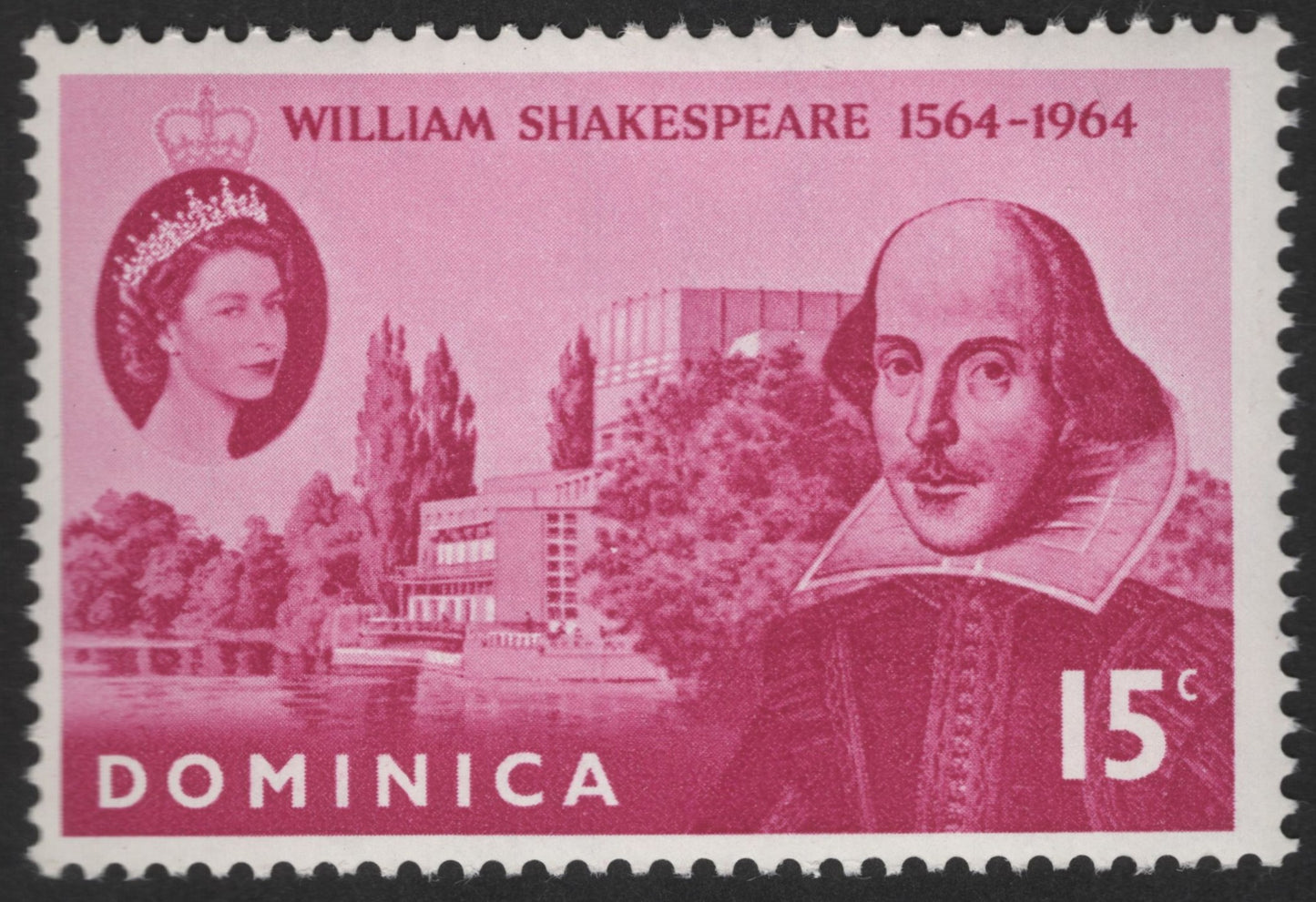 SCG12507 - Dominica 1964 – William Shakespeare Quadricentennial 15¢ Commemorative Stamp