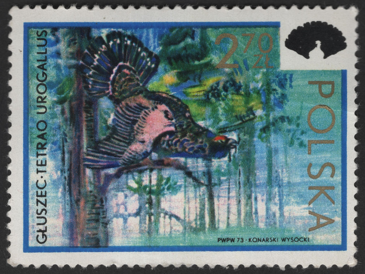 SCG12515 - Poland 1973 – Western Capercaillie (Gluszec) Wildlife Stamp – 2.70 zł
