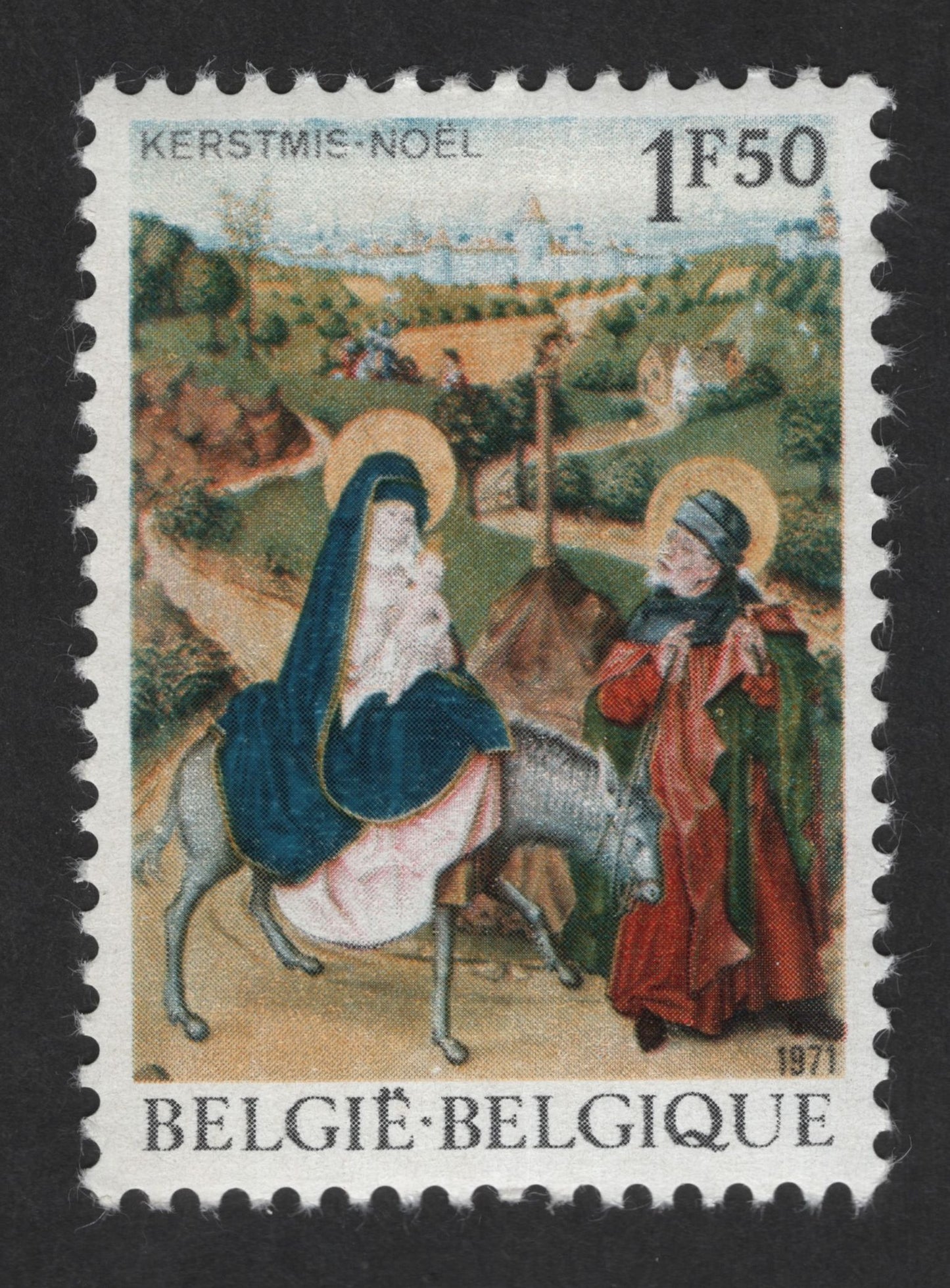SCG12529 - Belgium 1971 Christmas – Flight into Egypt (After Pieter Bruegel the Elder) 1F50 Stamp