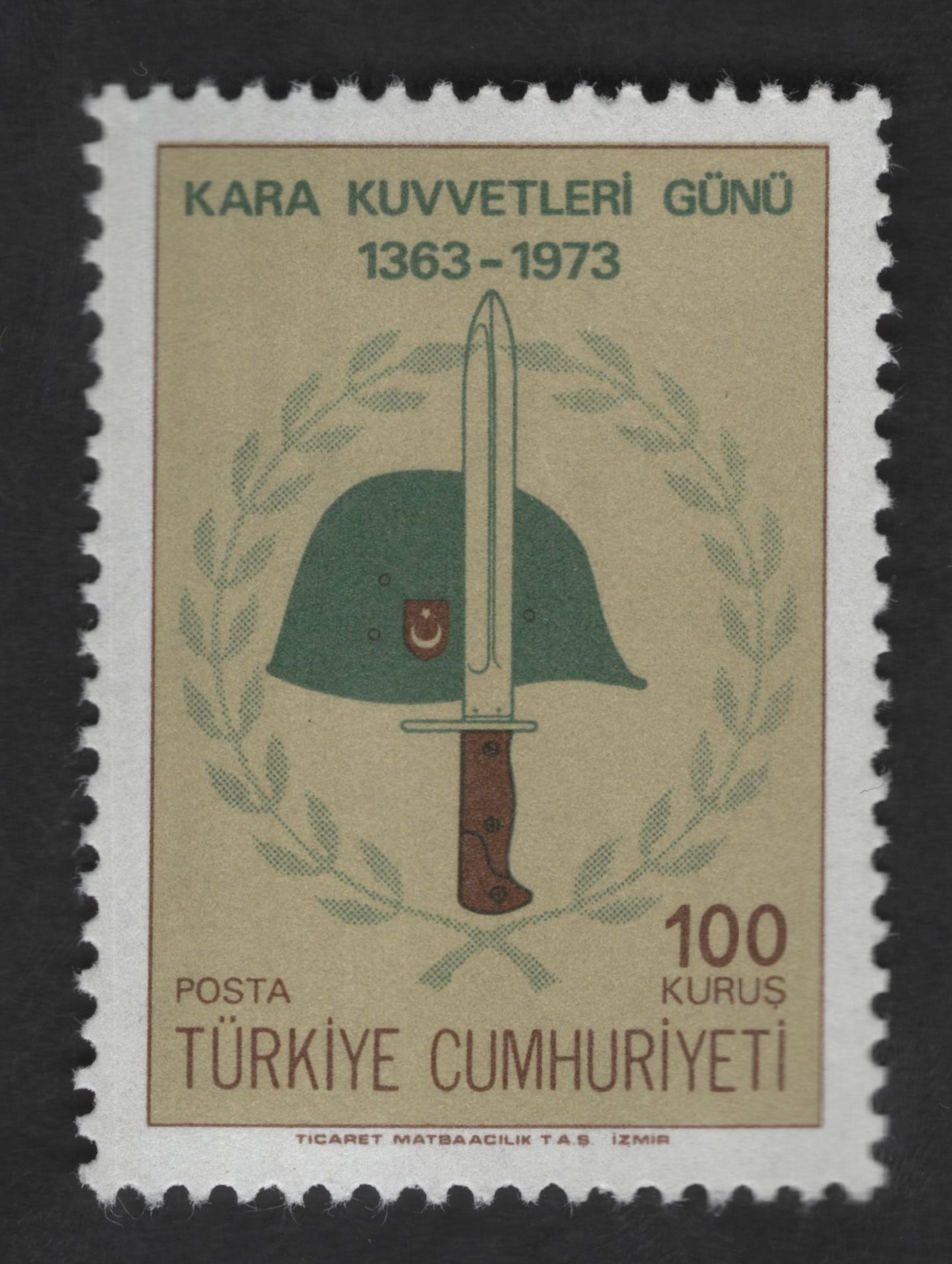 SCG12518 - Turkey 1973 Land Forces Day (Kara Kuvvetleri Günü) – 100 Kurus Commemorative Stamp