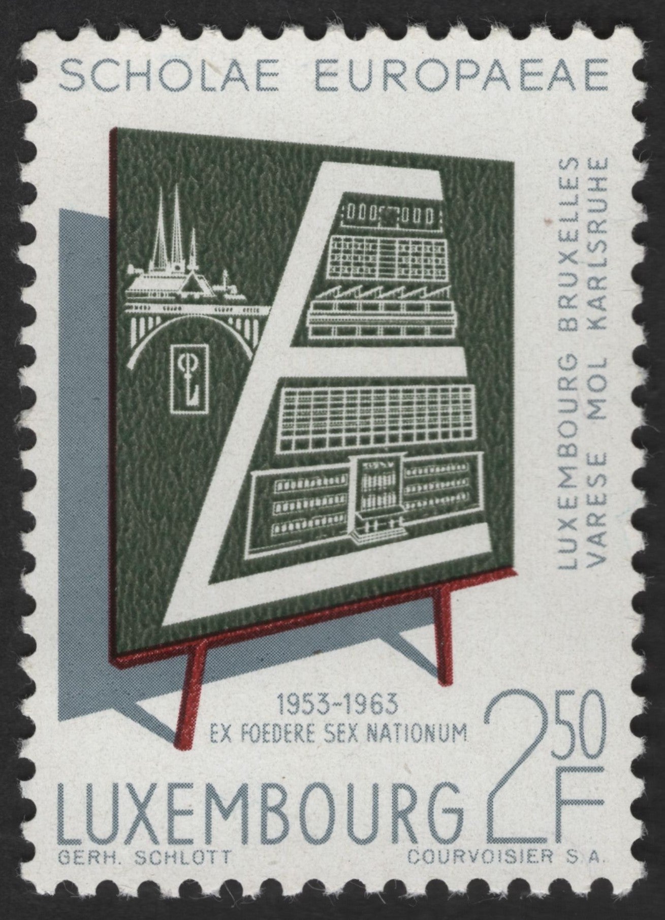 SCG12377 - Luxembourg 2F – 10th Anniversary of the European Schools (1953–1963)