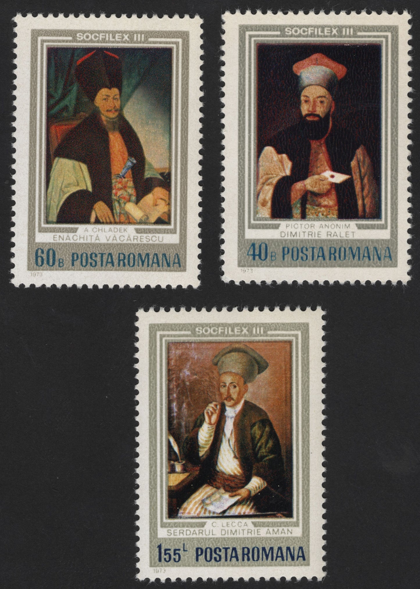 SCG12206 - Romania 1973 SOCFILEX III Art Portraits – Historical Romanian Figures Set