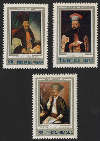 SCG12206 - Romania 1973 SOCFILEX III Art Portraits – Historical Romanian Figures Set