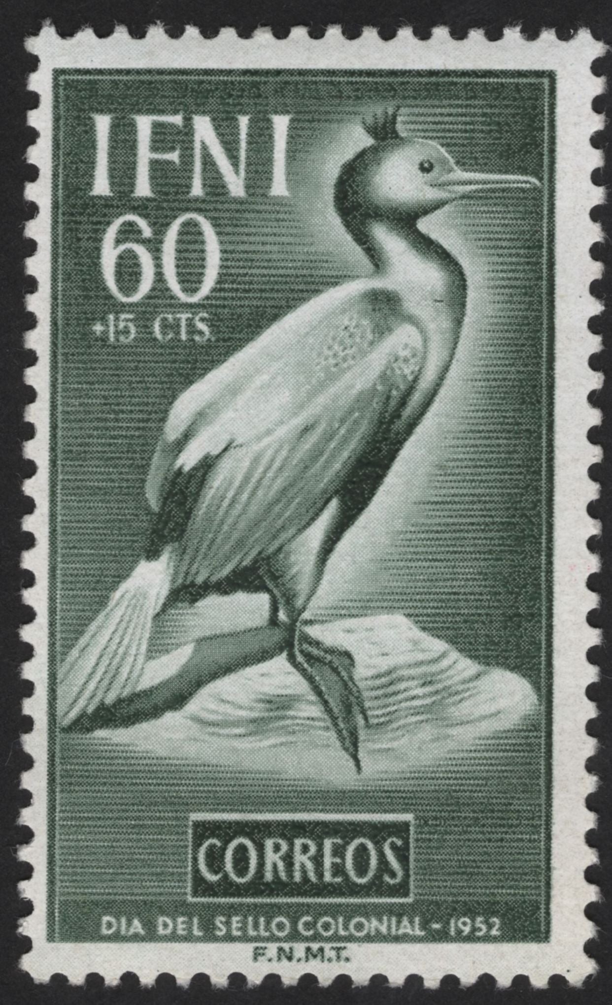 SCG12212 - Ifni (Spanish Sahara) 1952 “Día del Sello Colonial” Cormorant Bird Definitive Set