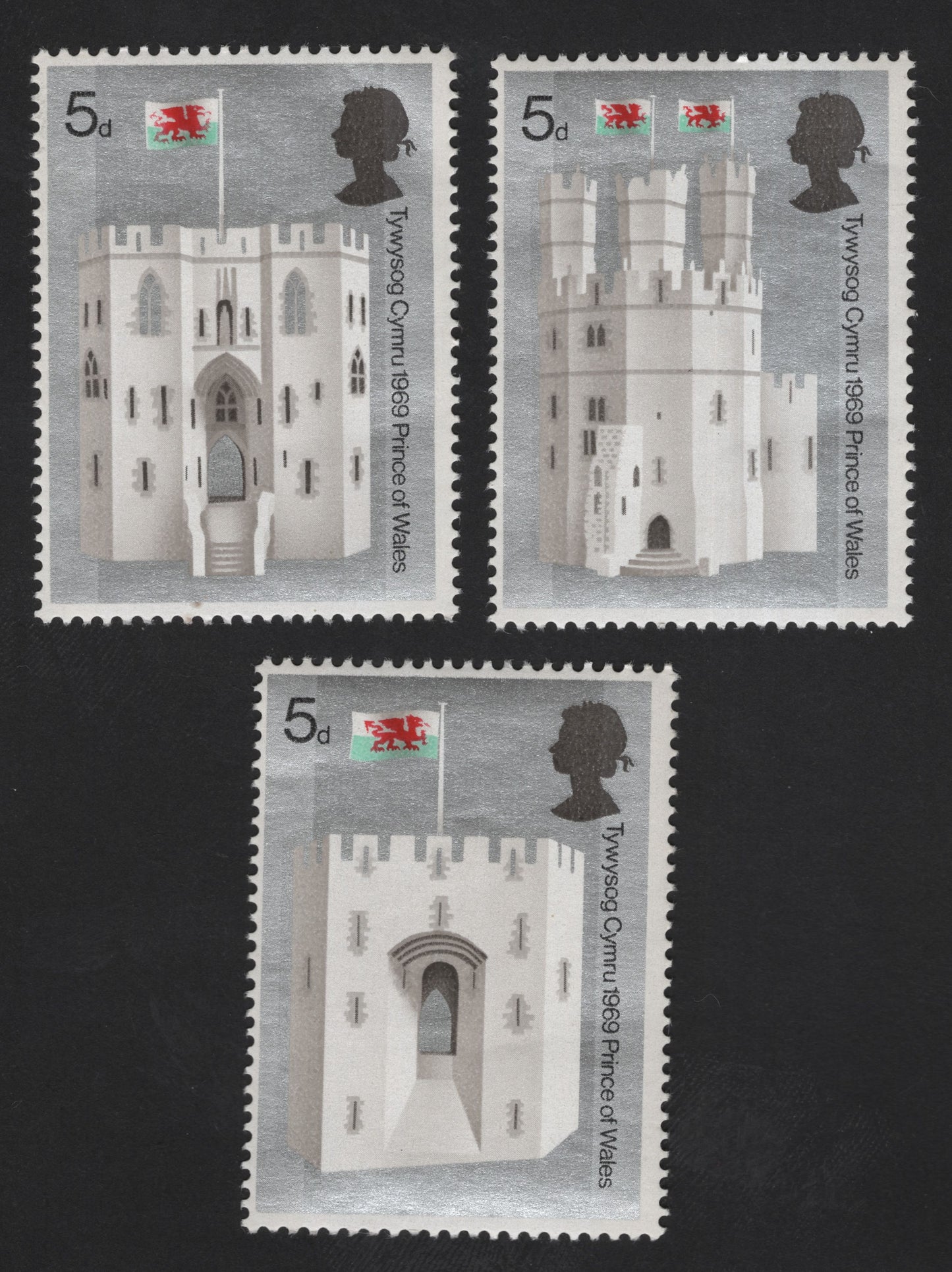 SCG12214 - United Kingdom 1969 Prince of Wales Investiture – Welsh Castles (5d Series)