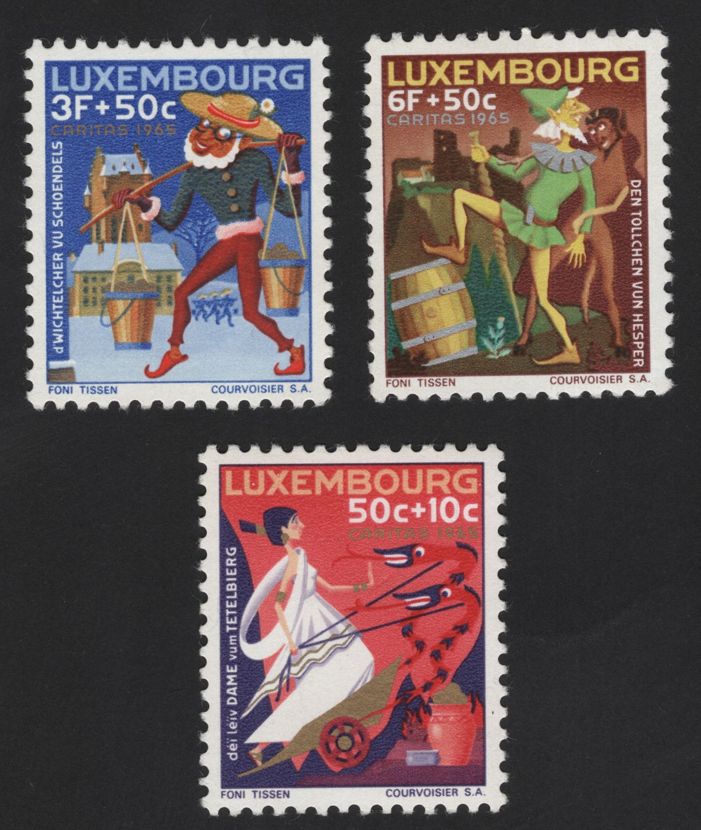 SCG12222 - Luxembourg 1965 Caritas Folk Legends Charity Stamps Set