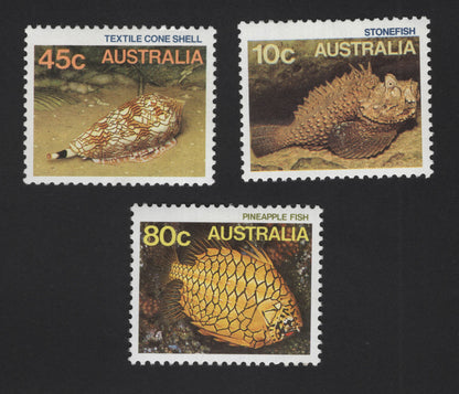 SCG12226 - Australia Marine Life Series – Textile Cone Shell, Stonefish & Pineapple Fish (Australia)