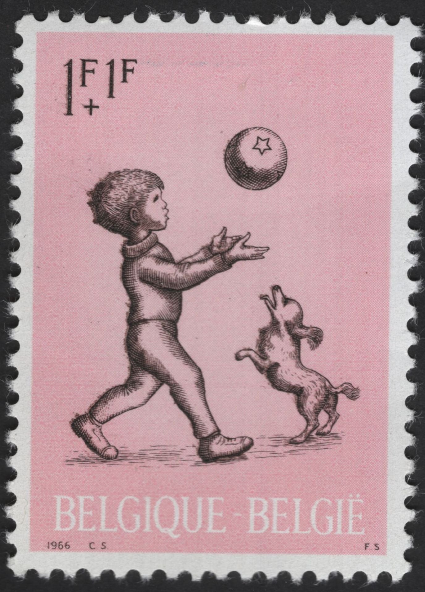 SCG12233 - Belgium 1966 Child Welfare Charity Stamp Set – Children at Play