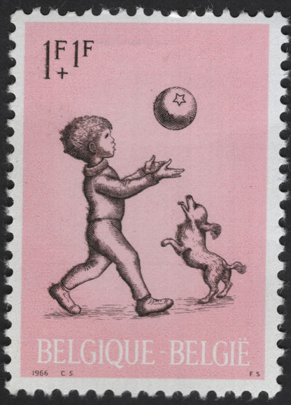 SCG12233 - Belgium 1966 Child Welfare Charity Stamp Set – Children at Play