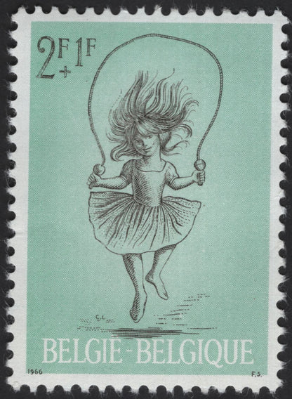 SCG12233 - Belgium 1966 Child Welfare Charity Stamp Set – Children at Play