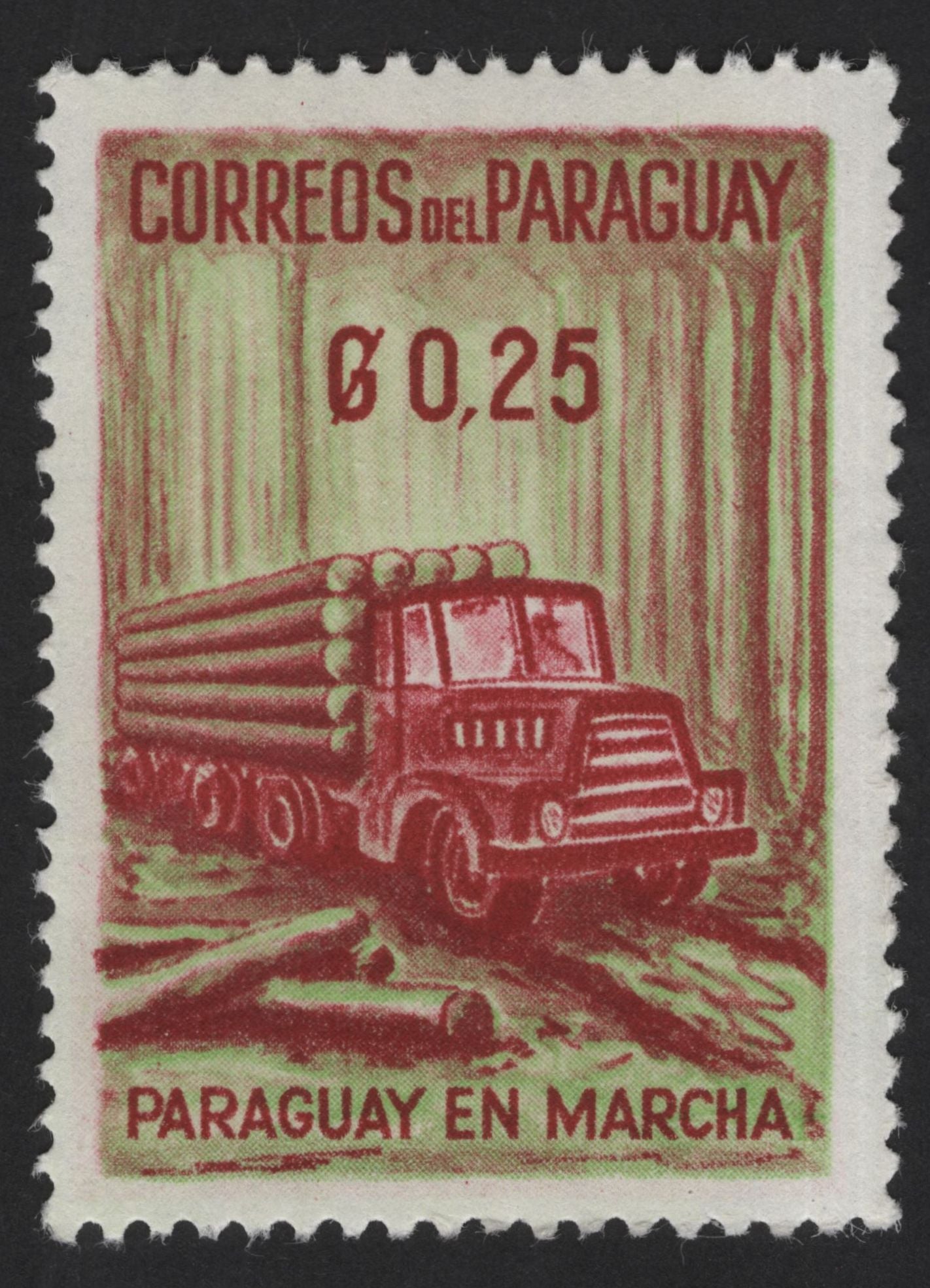 SCG12231 - Paraguay “Paraguay en Marcha” Development Transport Stamps (River Logging & Timber Transport)