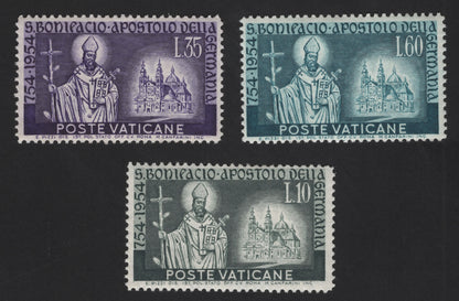 SCG12232 - Vatican City 1954 St. Boniface Commemorative Stamp Set (754–1954 Millennium Issue)
