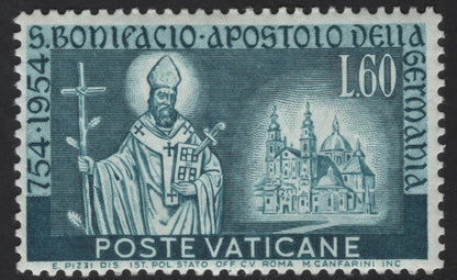 SCG12232 - Vatican City 1954 St. Boniface Commemorative Stamp Set (754–1954 Millennium Issue)