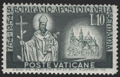 SCG12232 - Vatican City 1954 St. Boniface Commemorative Stamp Set (754–1954 Millennium Issue)
