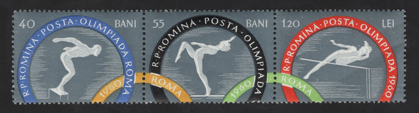SCG12237 - Romania 1960 Rome Olympics Gymnastics and Diving Commemorative Stamps