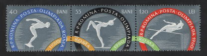 SCG12237 - Romania 1960 Rome Olympics Gymnastics and Diving Commemorative Stamps