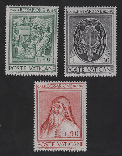SCG12255 - Vatican City 1972 Cardinal Bessarione (1472–1972) Commemorative Stamp Set