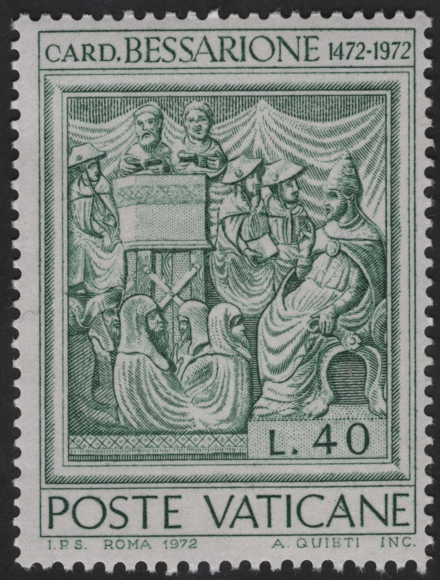 SCG12255 - Vatican City 1972 Cardinal Bessarione (1472–1972) Commemorative Stamp Set