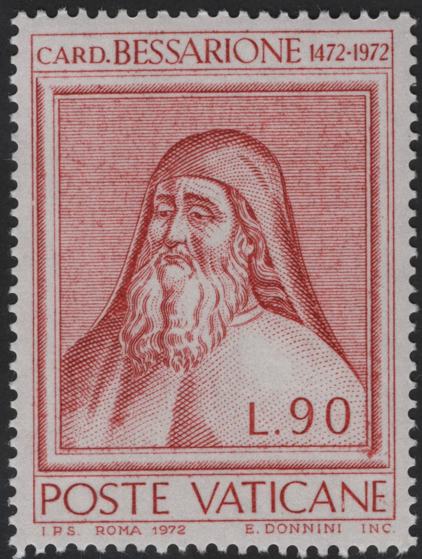 SCG12255 - Vatican City 1972 Cardinal Bessarione (1472–1972) Commemorative Stamp Set