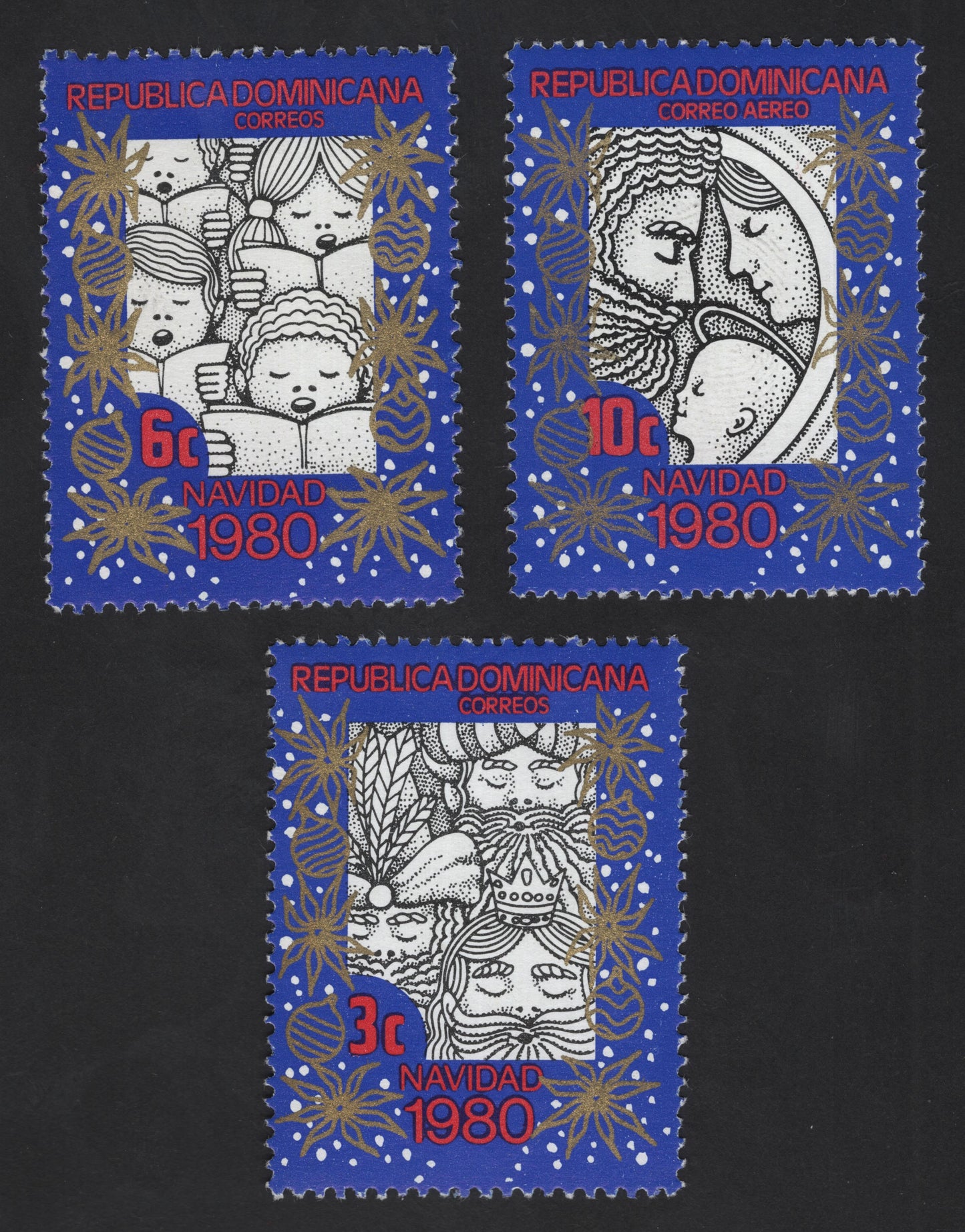 SCG12254 - Dominican Republic 1980 Christmas (Navidad) Decorative Art Stamp Set