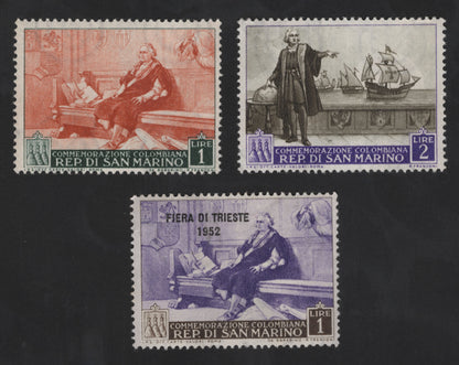 SCG12261 - San Marino 1952 Columbian Commemoration & Trieste Fair Overprint Set