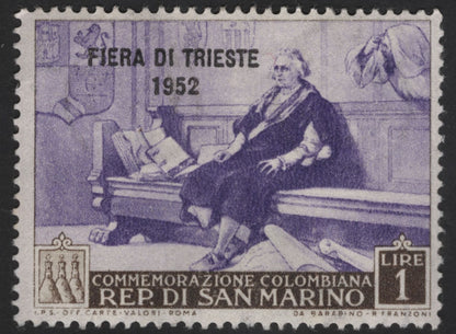 SCG12261 - San Marino 1952 Columbian Commemoration & Trieste Fair Overprint Set