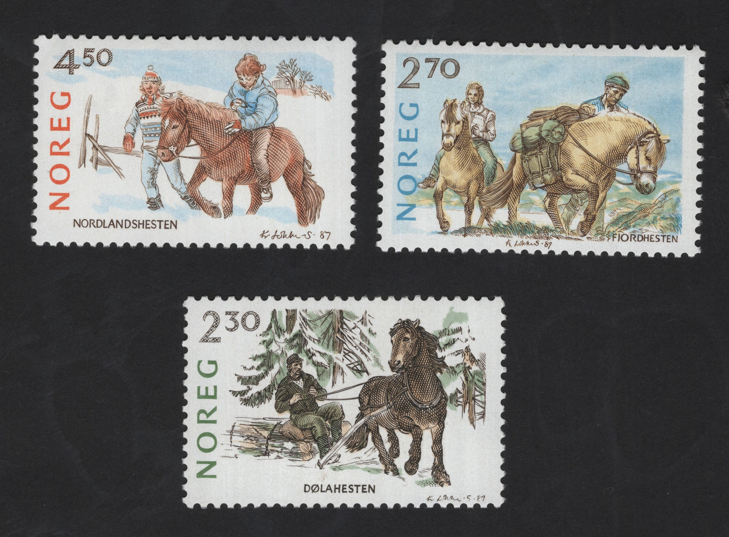 SCG12258 - Norway 1987 Native Horse Breeds Definitive Set