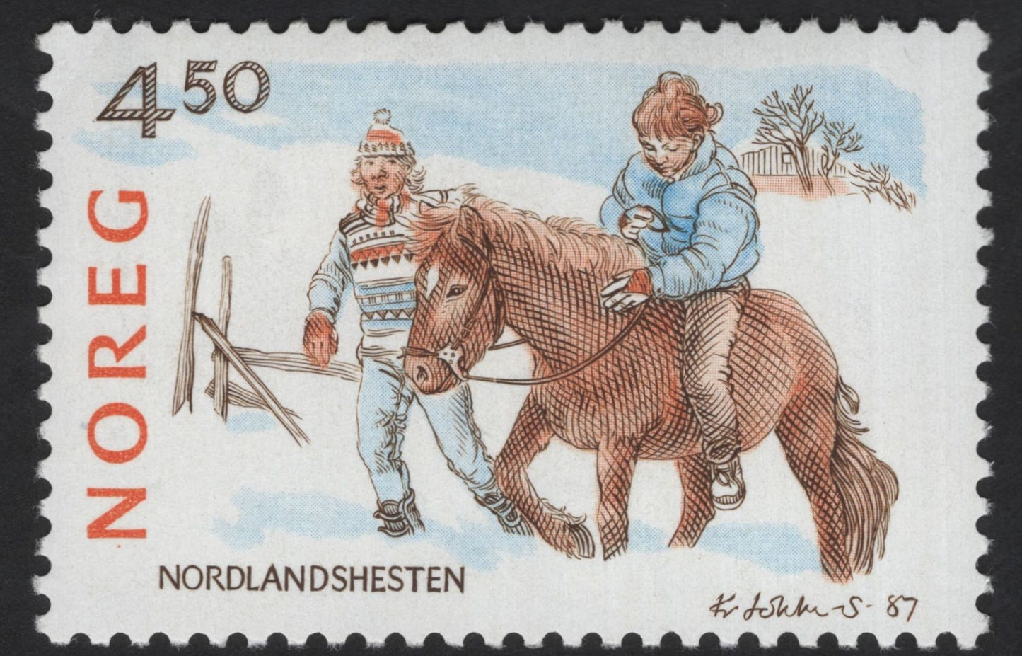 SCG12258 - Norway 1987 Native Horse Breeds Definitive Set