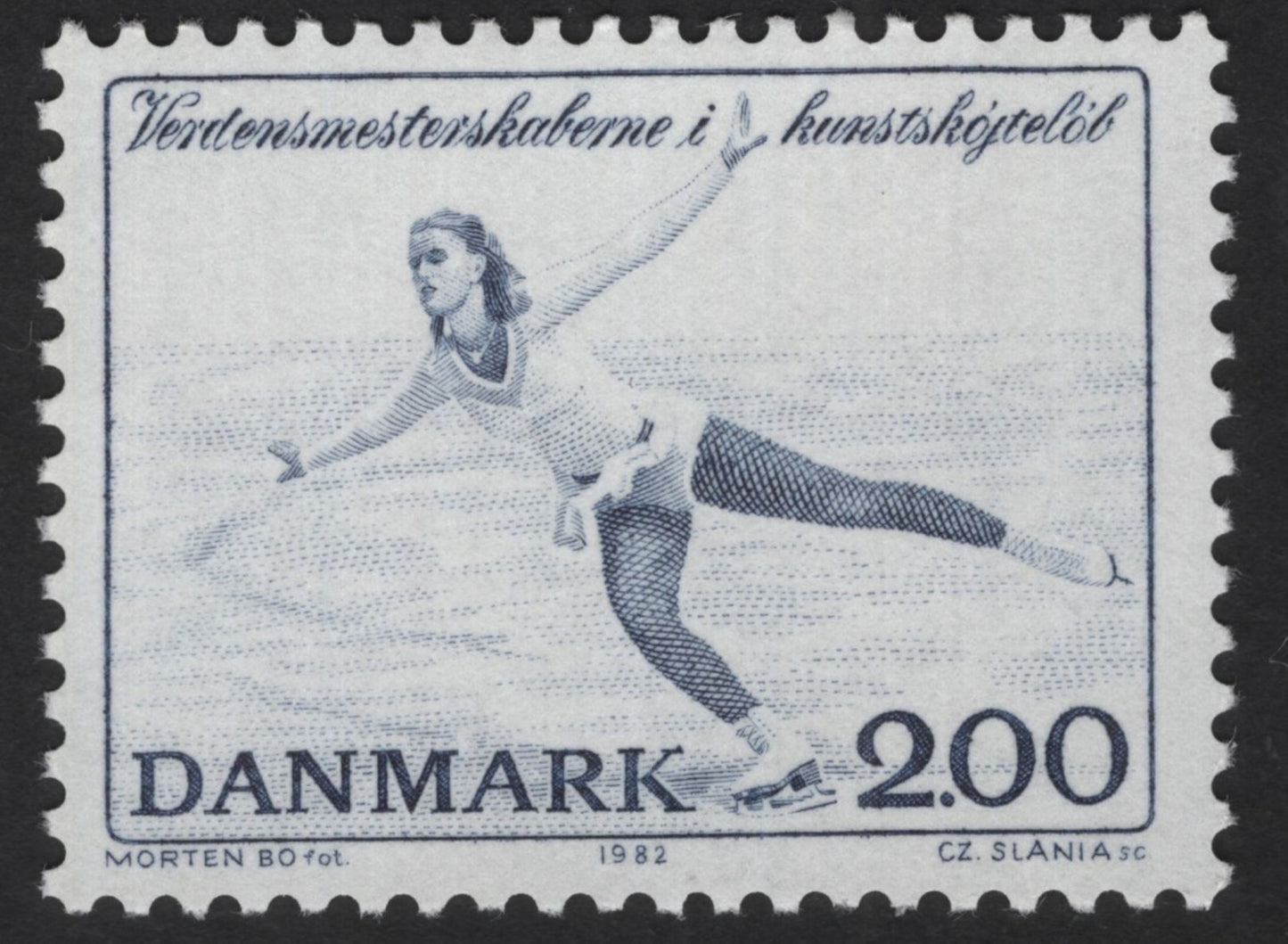 SCG12110 - Denmark 1982 Ice Skating Champion Stamp – Artistic Rope Skater