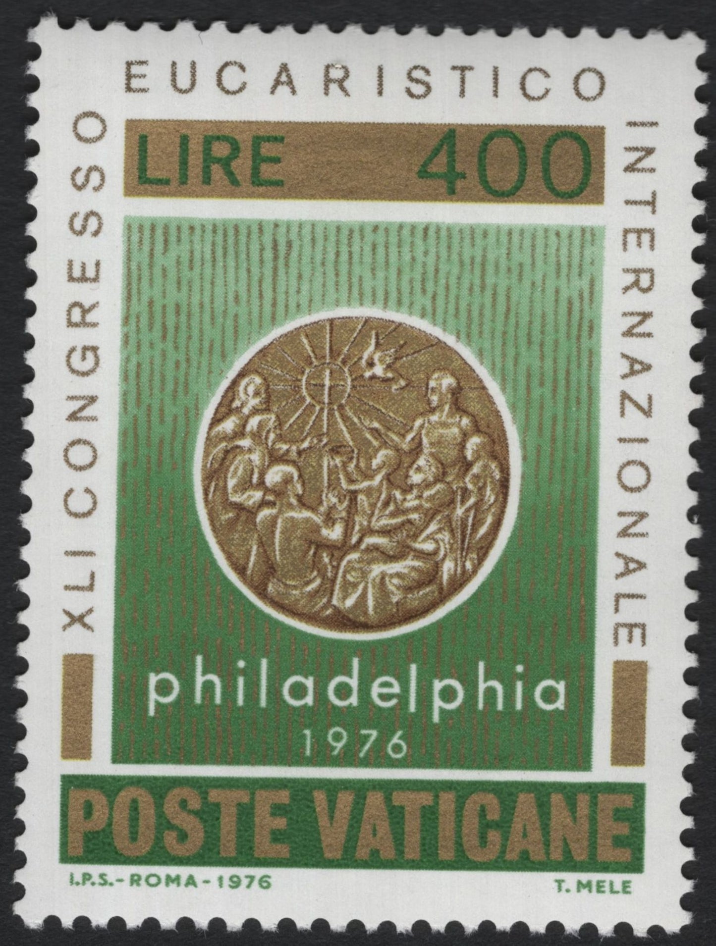 SCG10829 - Vatican City – 1976 International Eucharistic Congress (Philadelphia) Stamp