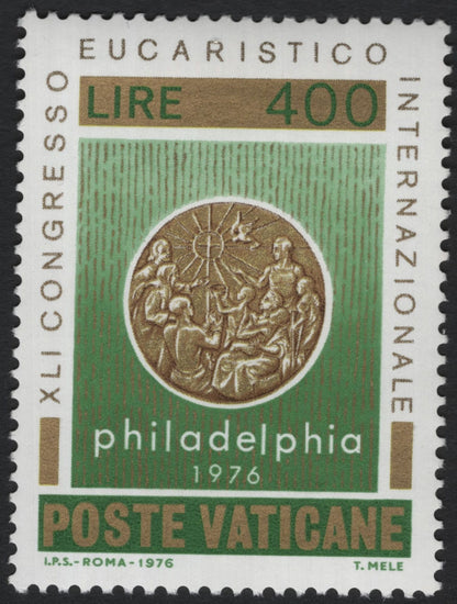 SCG10829 - Vatican City – 1976 International Eucharistic Congress (Philadelphia) Stamp