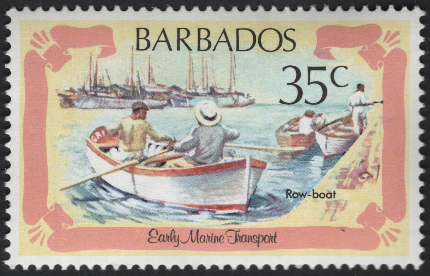 SCG8338 - Barbados – 35¢ “Row-Boat” (Early Marine Transport Series)