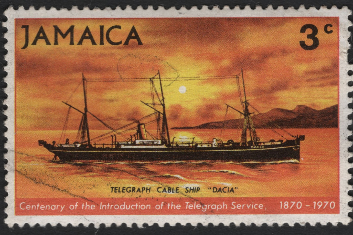 SCG8341 - Jamaica – 1970 Telegraph Cable Ship “Dacia” (3¢)