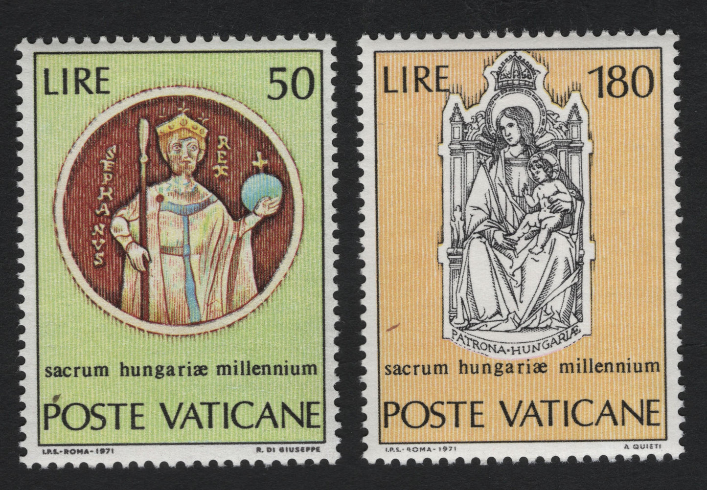 SCG10331 - Vatican City 1971 – Millennium of Hungary Set (50L & 180L)