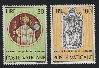 SCG10331 - Vatican City 1971 – Millennium of Hungary Set (50L & 180L)