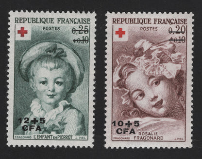 SCG12102 - France Red Cross Charity Stamps – Fragonard Art Series (CFA Overprint)