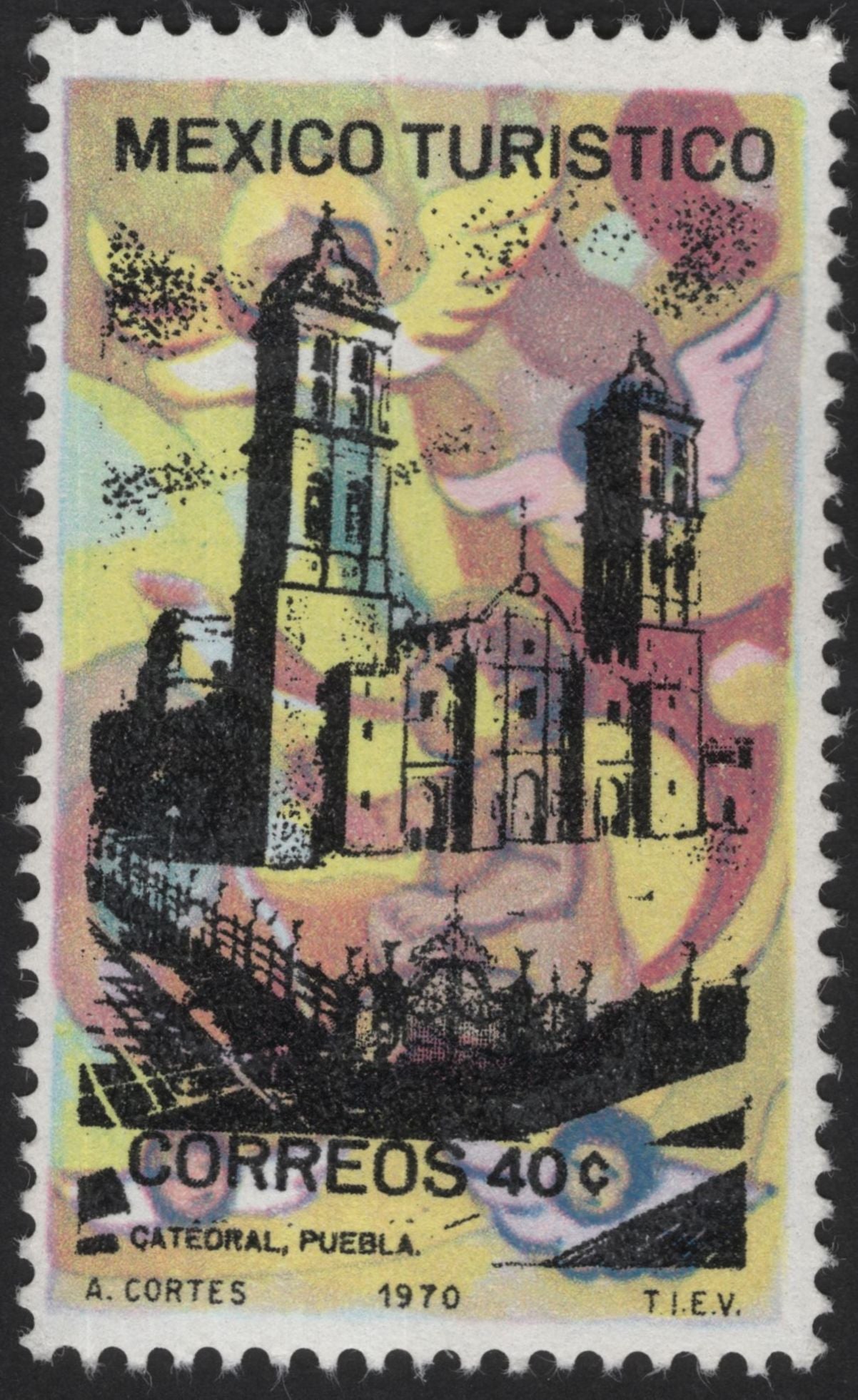 SCG12106 - Mexico 1970 Puebla Cathedral Tourism Stamp – 40c
