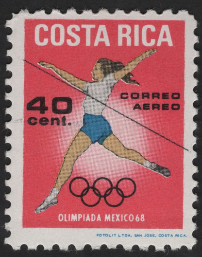 SCG12266 - Costa Rica 1968 Mexico Olympics Airmail Sports Stamp Set