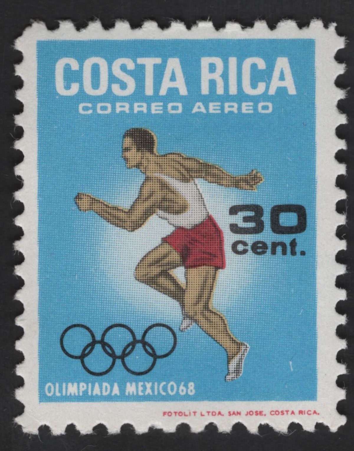 SCG12266 - Costa Rica 1968 Mexico Olympics Airmail Sports Stamp Set